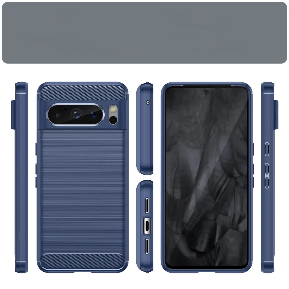 Google Pixel 8 Pro - Metall Carbon Look Hülle - Image 10