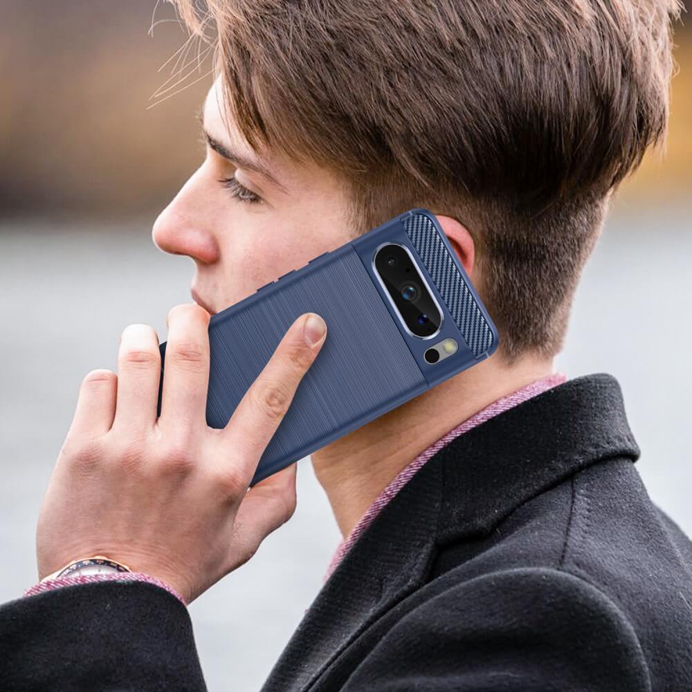 Google Pixel 8 Pro - Metall Carbon Look Hülle - Image 11