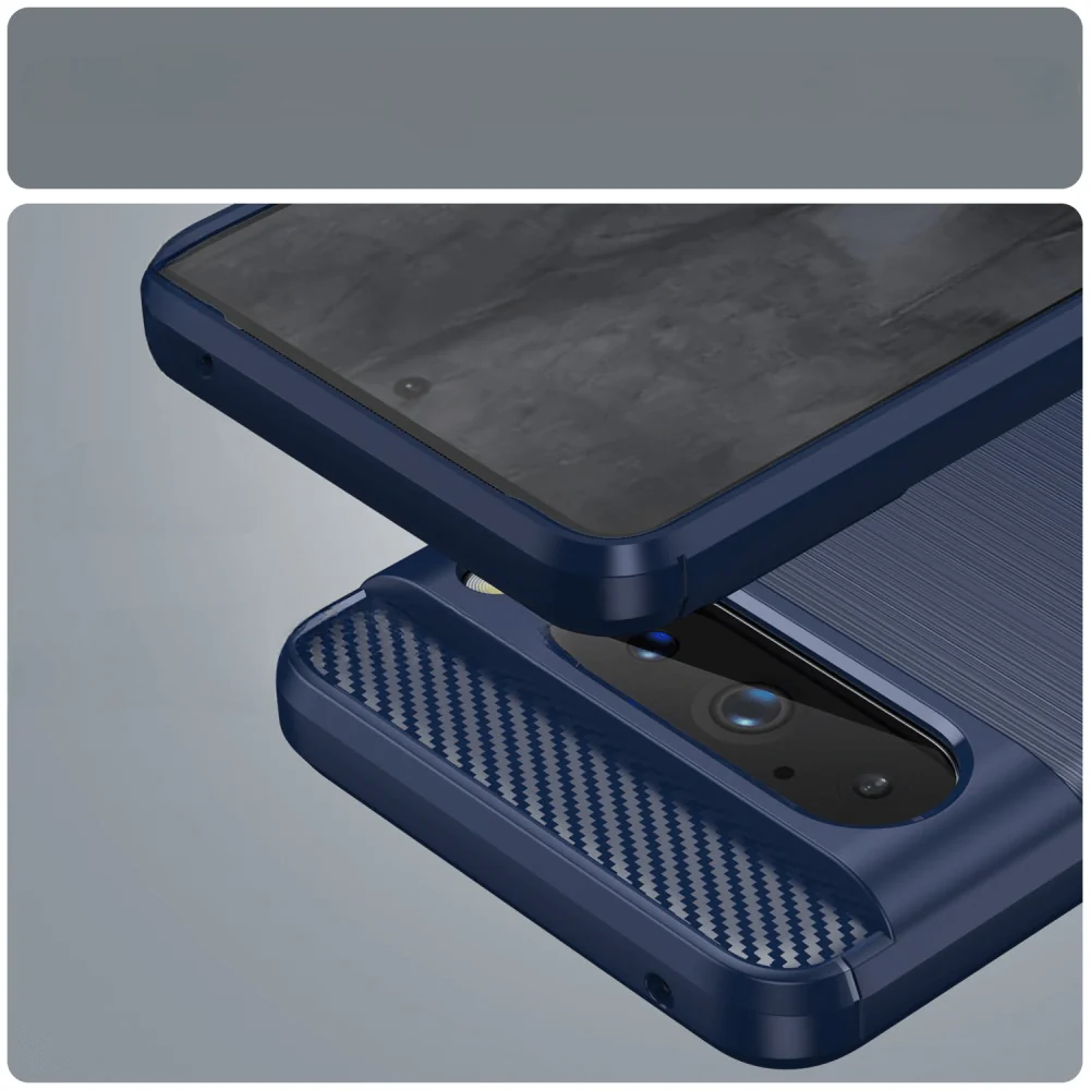 Google Pixel 8 Pro - Metall Carbon Look Hülle - Image 12