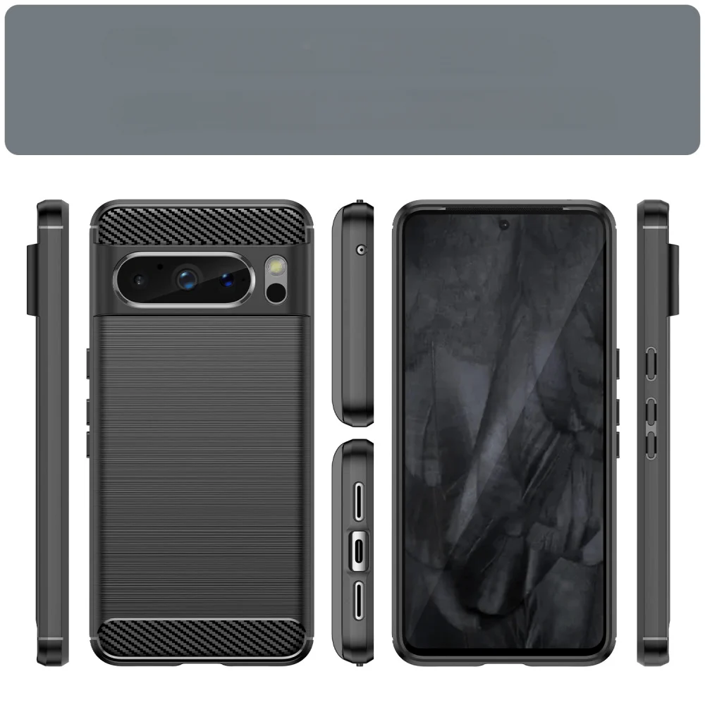 Google Pixel 8 Pro - Metall Carbon Look Hülle - Image 4