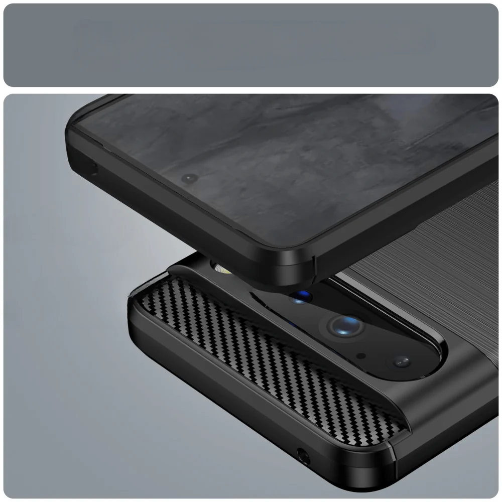 Google Pixel 8 Pro - Metall Carbon Look Hülle - Image 6
