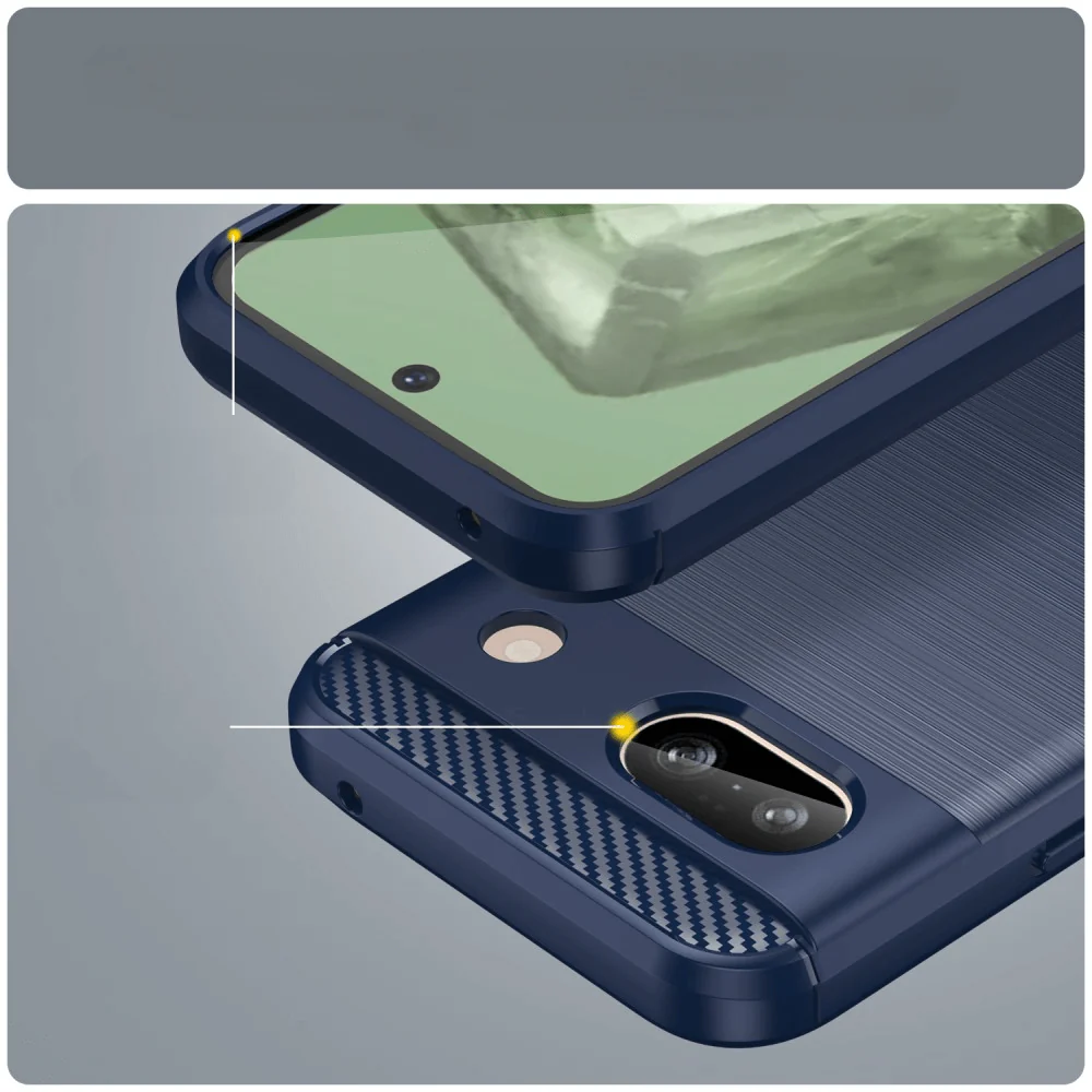 Google Pixel 8a - Metall Carbon Look Hülle - Image 15