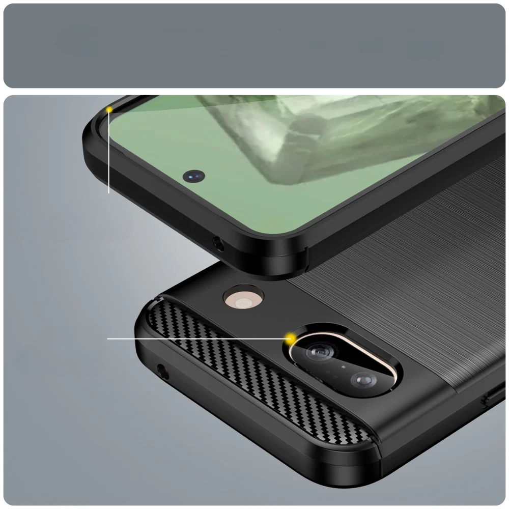 Google Pixel 8a - Metall Carbon Look Hülle - Image 4