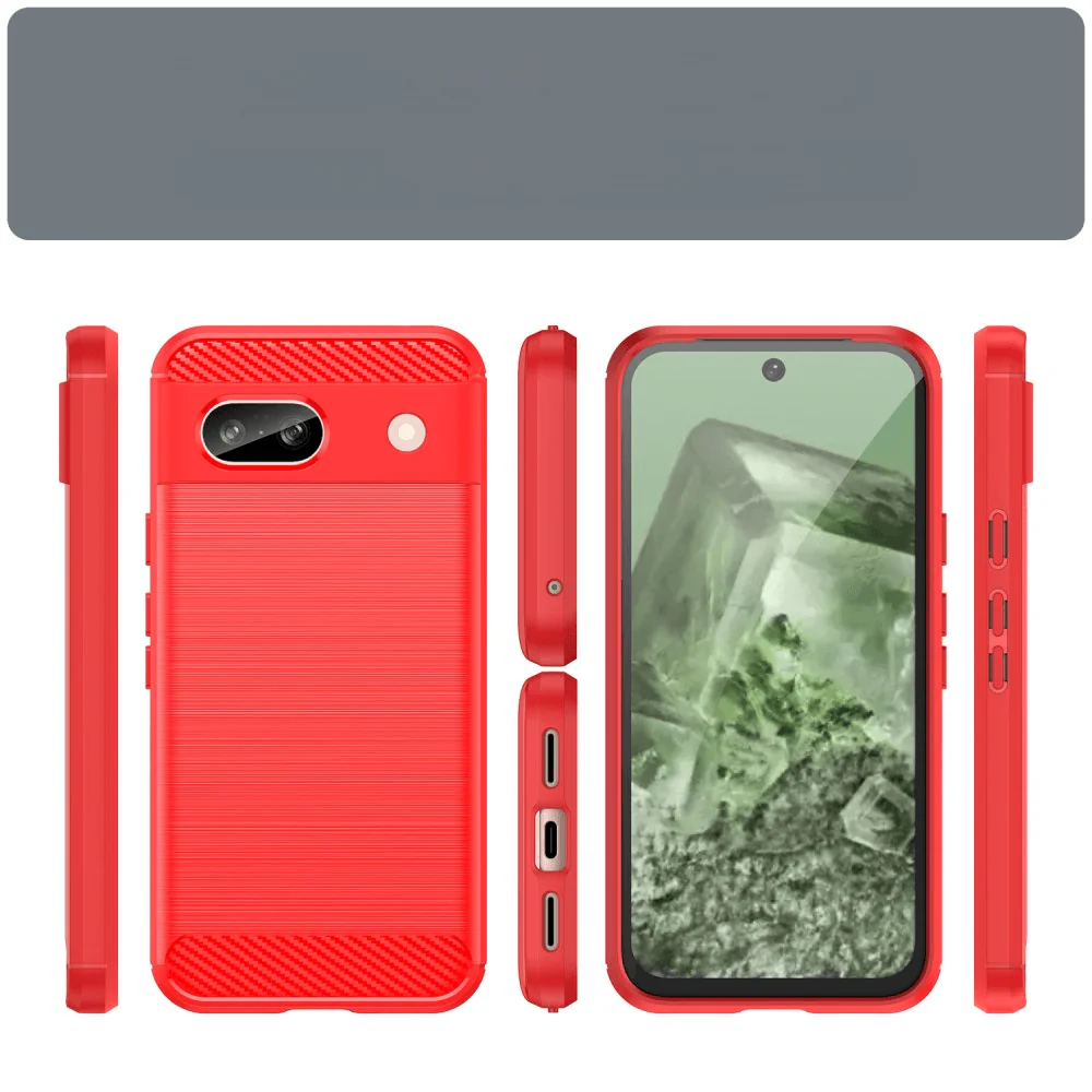 Google Pixel 8a - Metall Carbon Look Hülle - Image 8