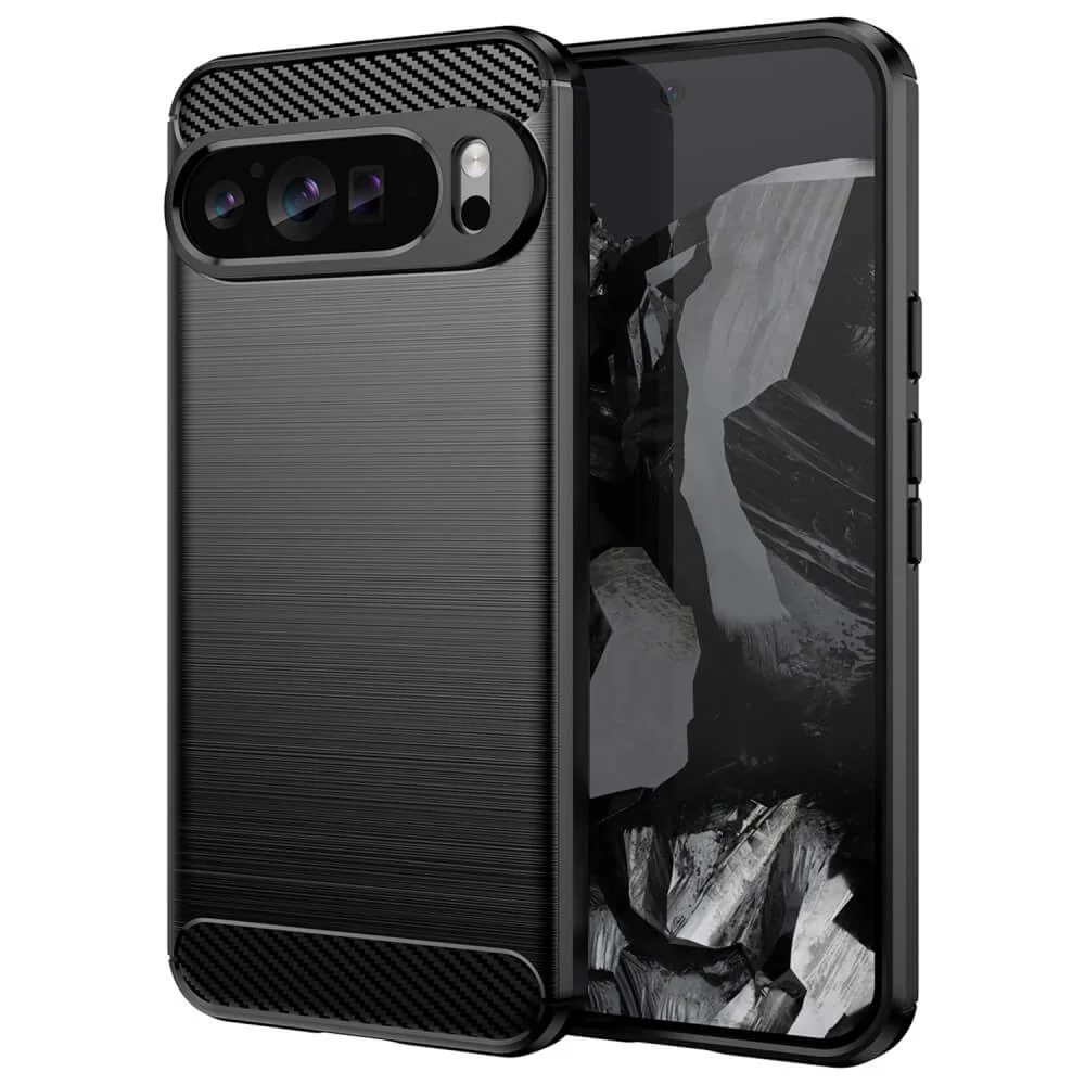Google Pixel 9 Pro XL - Metall Carbon Look Hülle