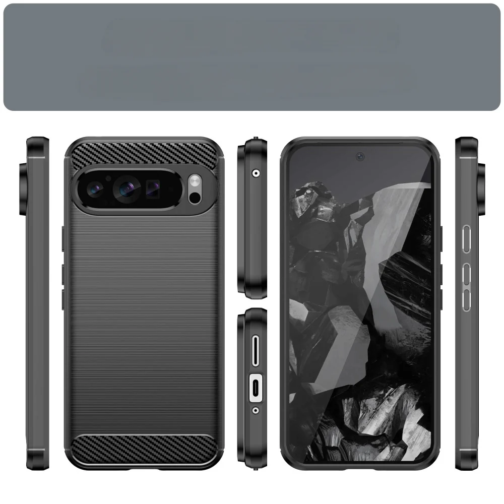 Google Pixel 9 Pro XL - Metall Carbon Look Hülle - Image 3