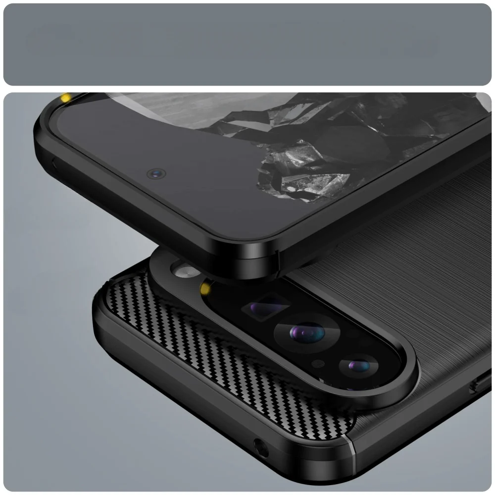 Google Pixel 9 Pro XL - Metall Carbon Look Hülle - Image 6