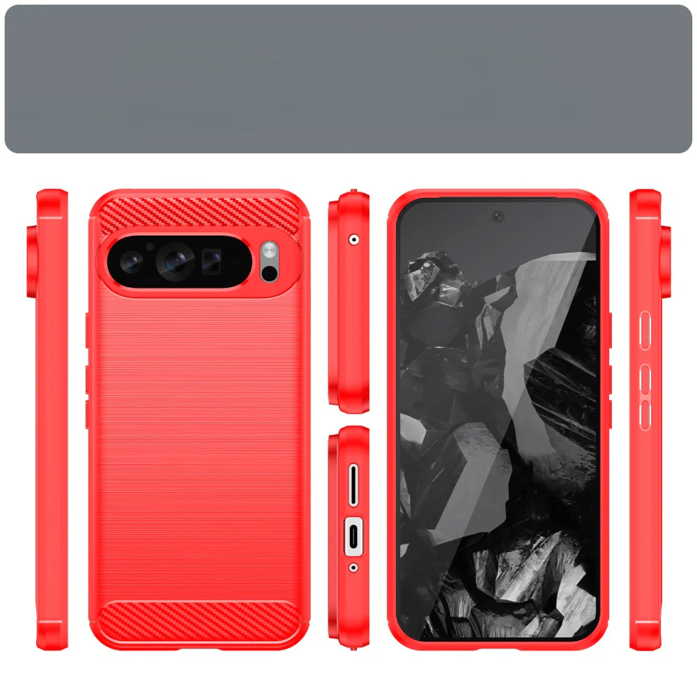 Google Pixel 9 Pro XL - Metall Carbon Look Hülle - Image 9
