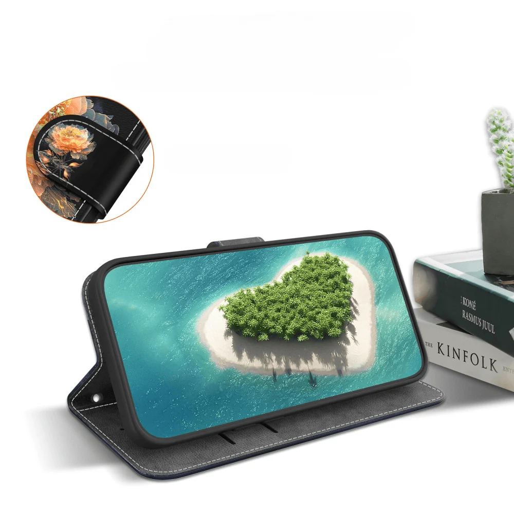 Google Pixel 9a - Tasche Hülle mit Blüten Motiv - Image 19