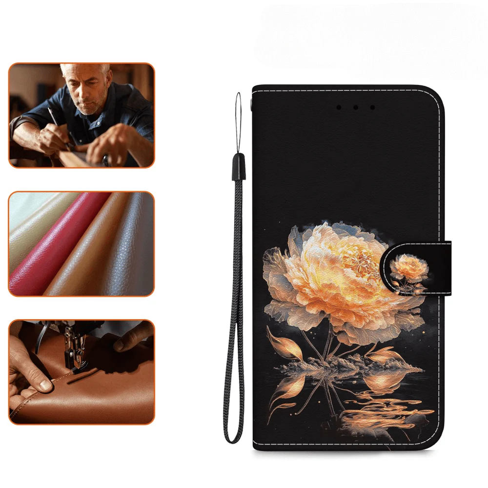 Google Pixel 9a - Tasche Hülle mit Blüten Motiv - Image 20