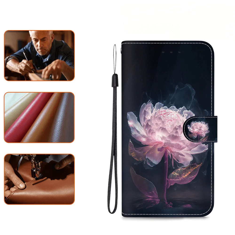Google Pixel 9a - Tasche Hülle mit Blüten Motiv - Image 29