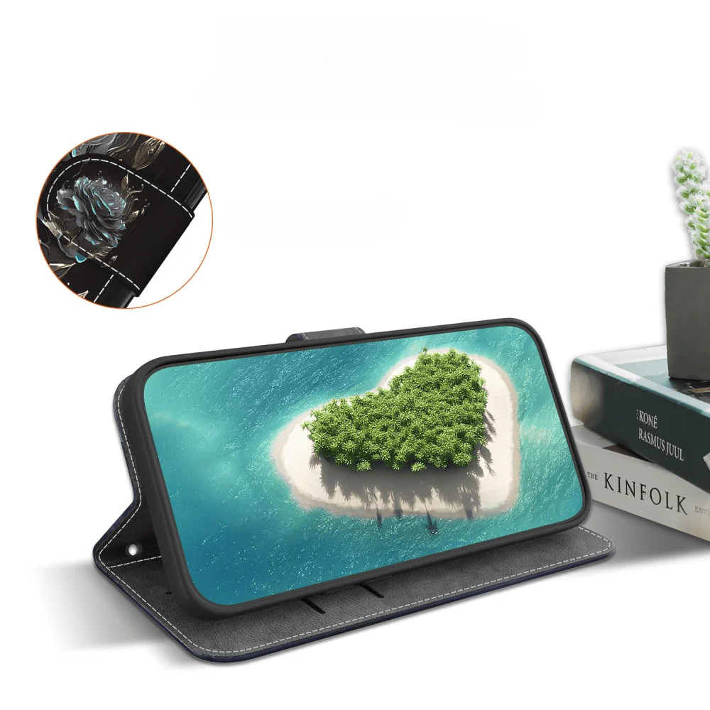 Google Pixel 9a - Tasche Hülle mit Blüten Motiv - Image 35