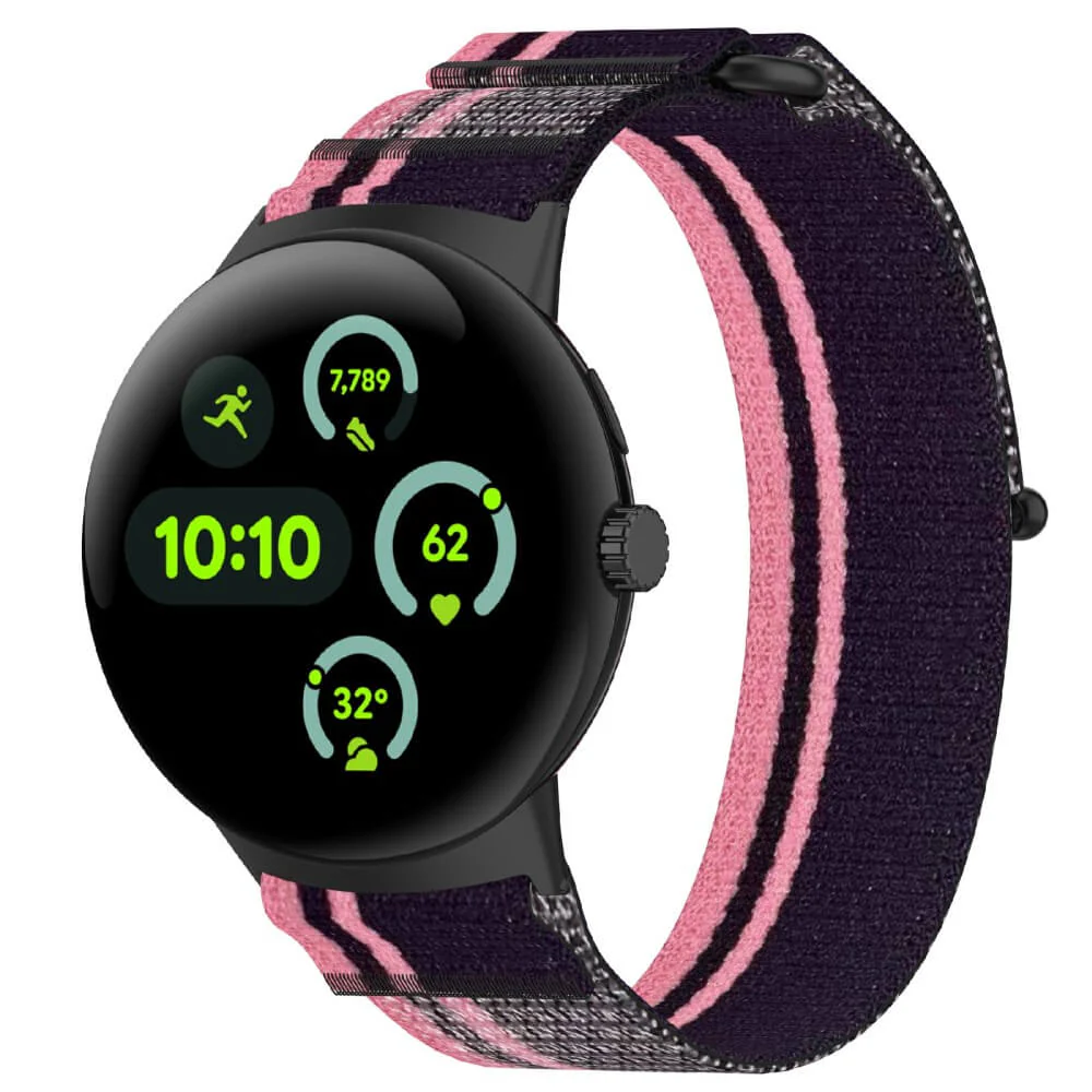 Google Pixel Watch 4 / 3 - 45mm - Nylon Stoff Band flexibel mit Klett - Image 14