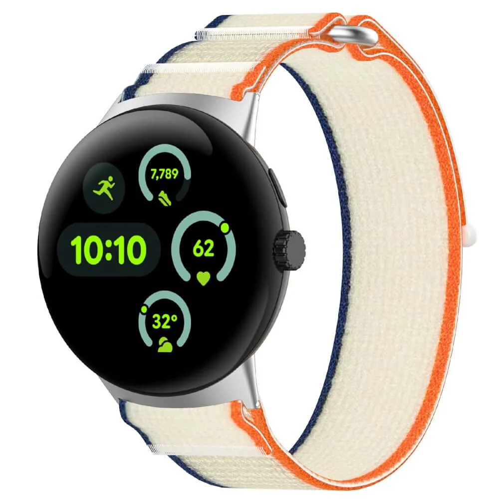 Google Pixel Watch 4 / 3 - 45mm - Nylon Stoff Band flexibel mit Klett - Image 8