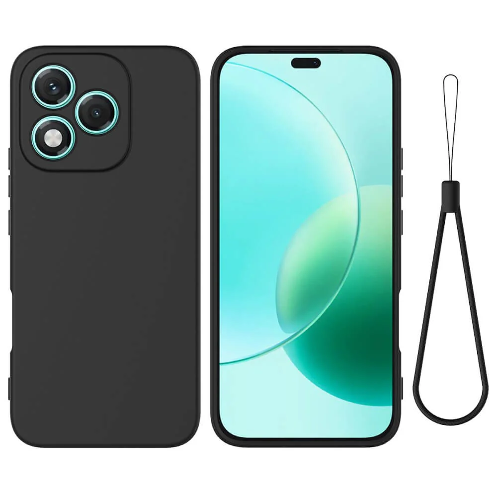 HONOR 400 Lite - Silikon Gummi Hülle mit Riemen