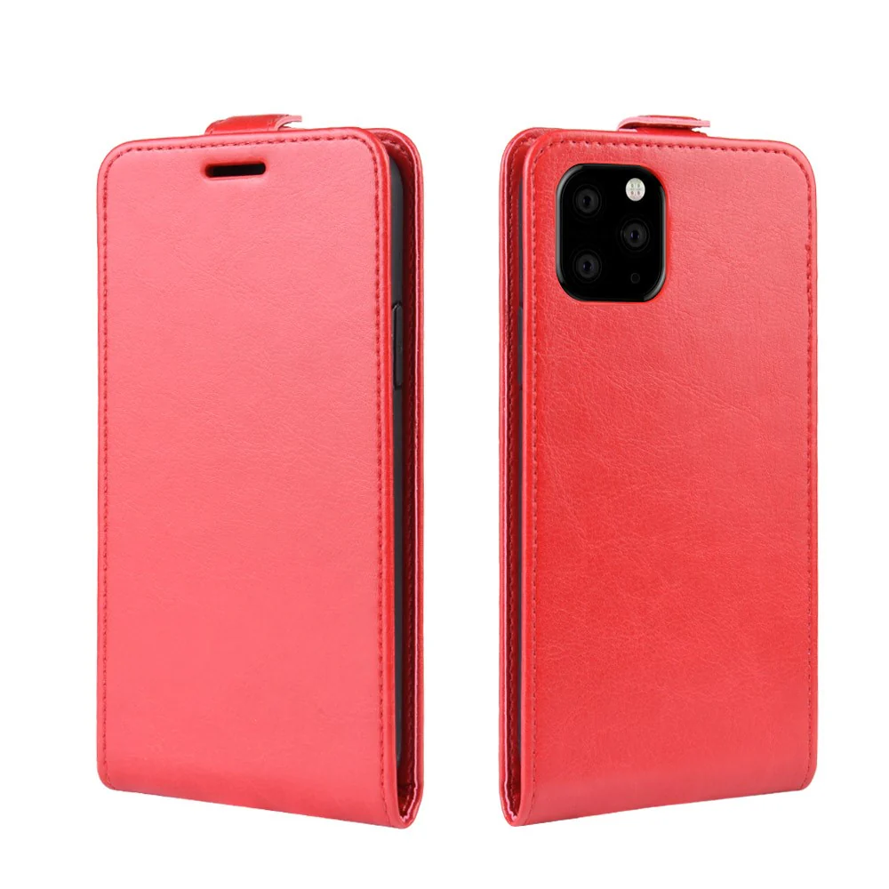 iPhone 11 Pro Max - Klassisches Leder Flip Case Vertikal