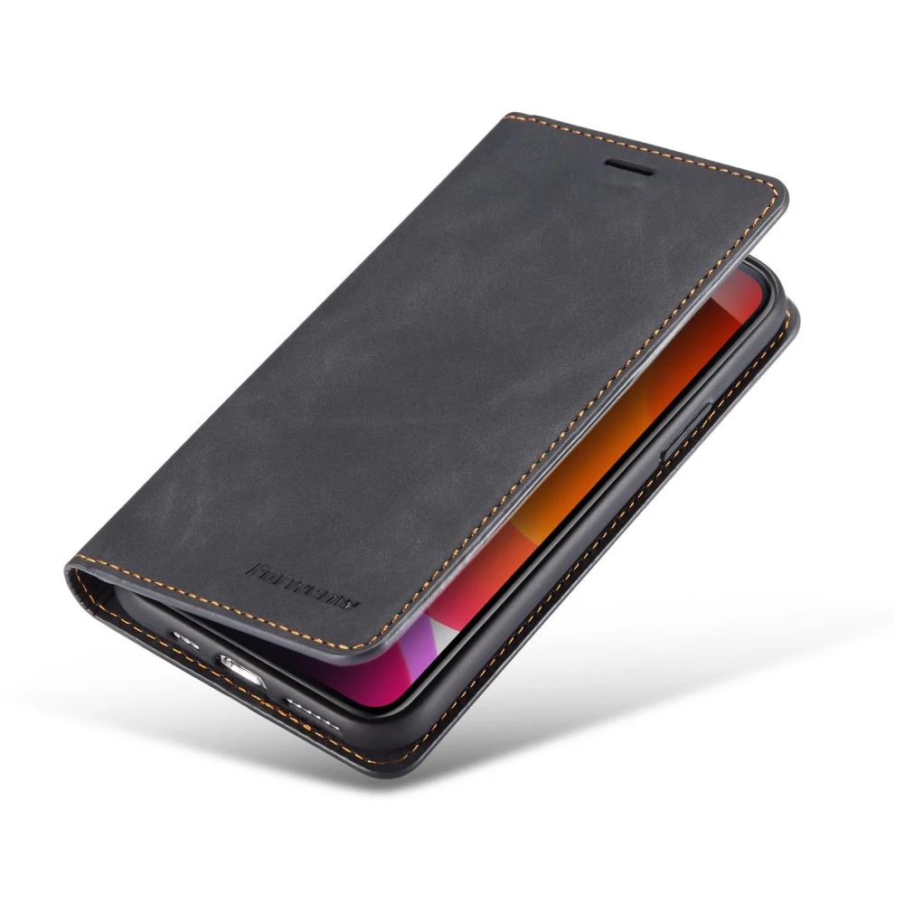 iPhone 11 Pro Max - Vintage Flip Case Wildleder Optik - Image 2