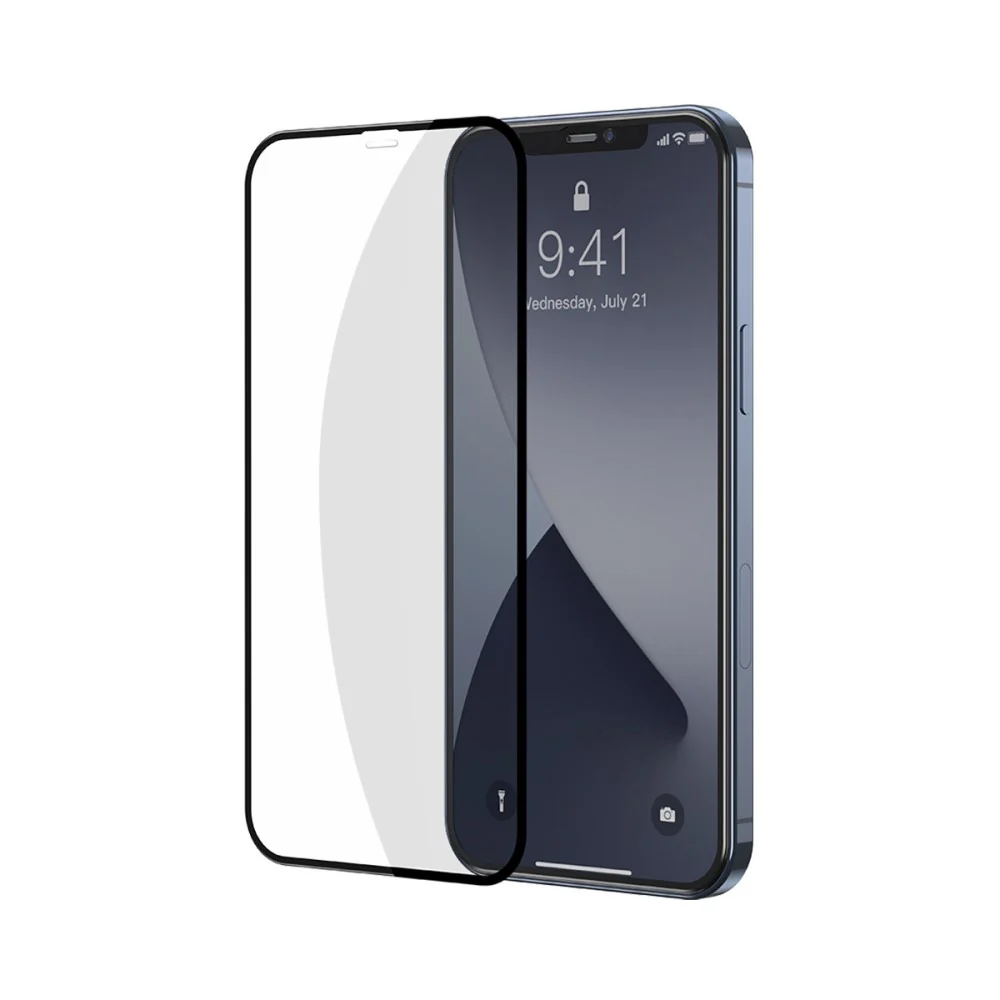 iPhone 12 / 12 Pro - Baseus 2 Stk. Panzerglas Green Light - Image 2