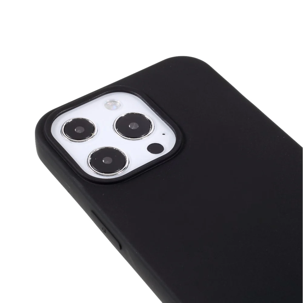 iPhone 13 Pro - Matte Silikon Gummi Hülle Schwarz - Image 4