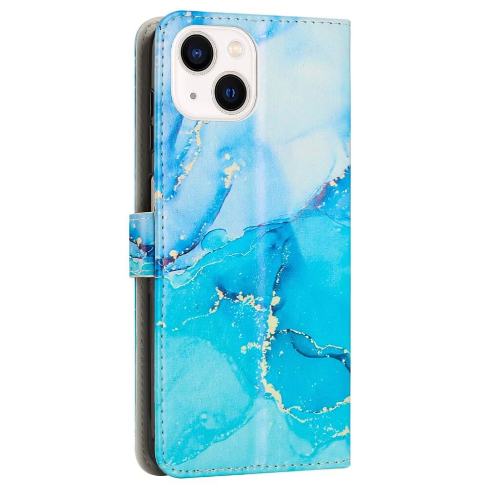 iPhone 14 - Leder Hülle Blue Marble - Image 3