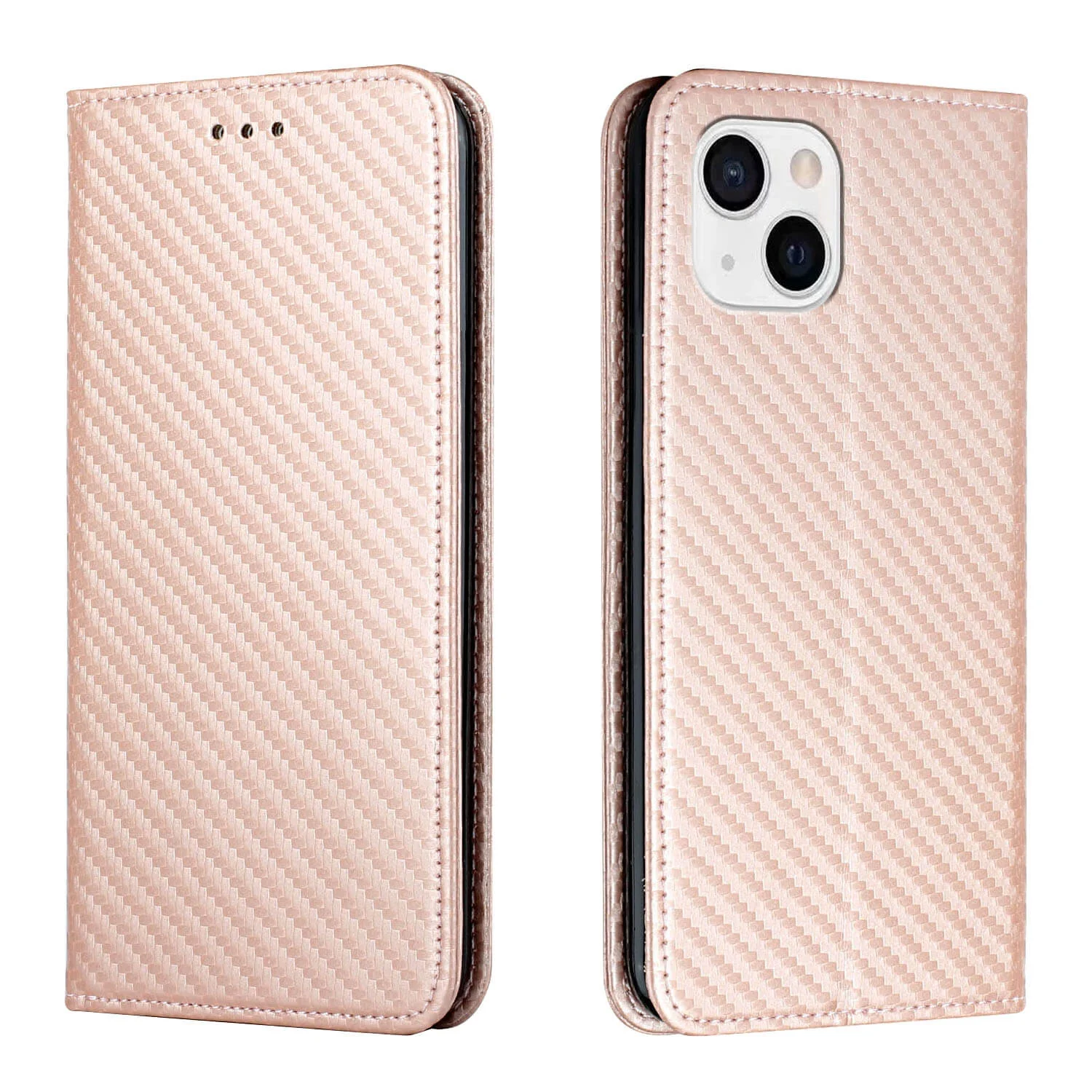 iPhone 14 Plus - Carbon Look Flip Case Hülle