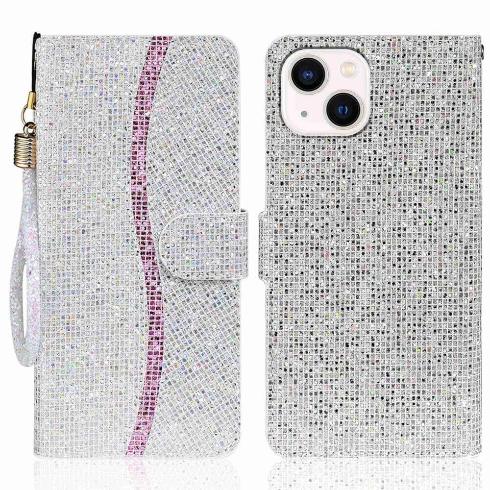 iPhone 14 Plus - Glitter Leder Etui - Image 29