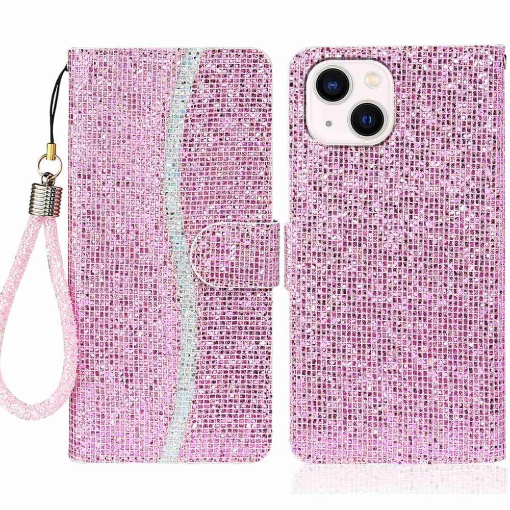 iPhone 14 Plus - Glitter Leder Etui - Image 30