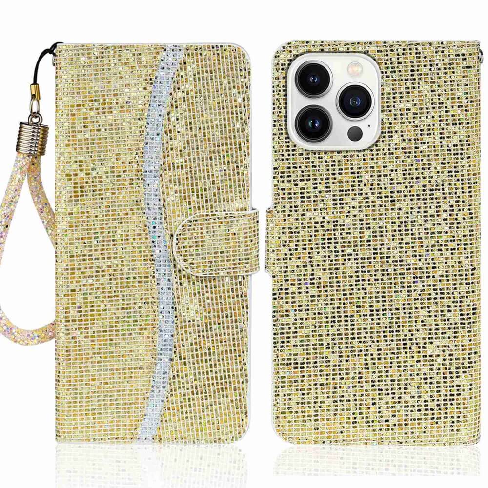 iPhone 14 Pro - Glitter Leder Etui - Image 13