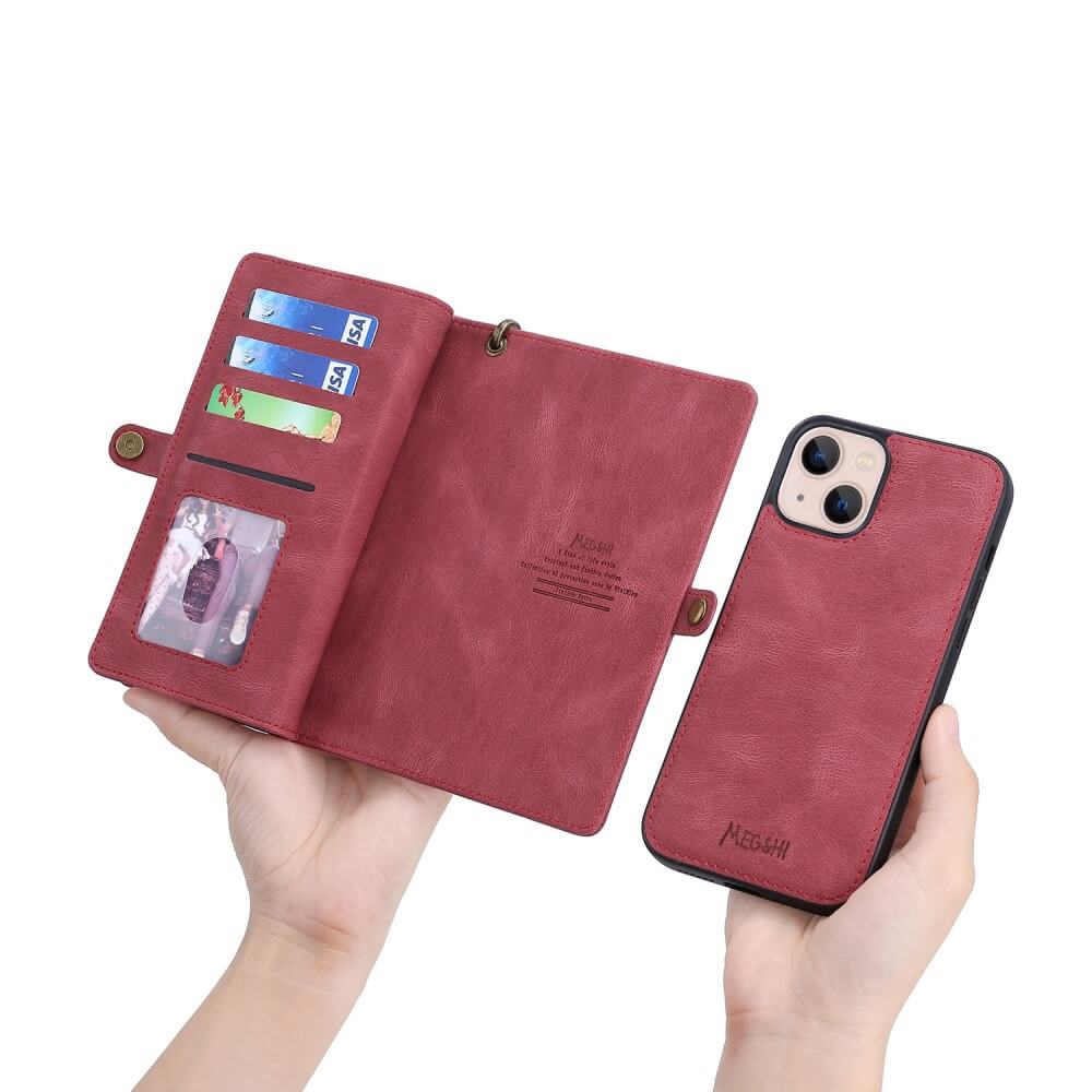 iPhone 15 - Megshi 2-1 Brieftaschen Hülle - Image 12