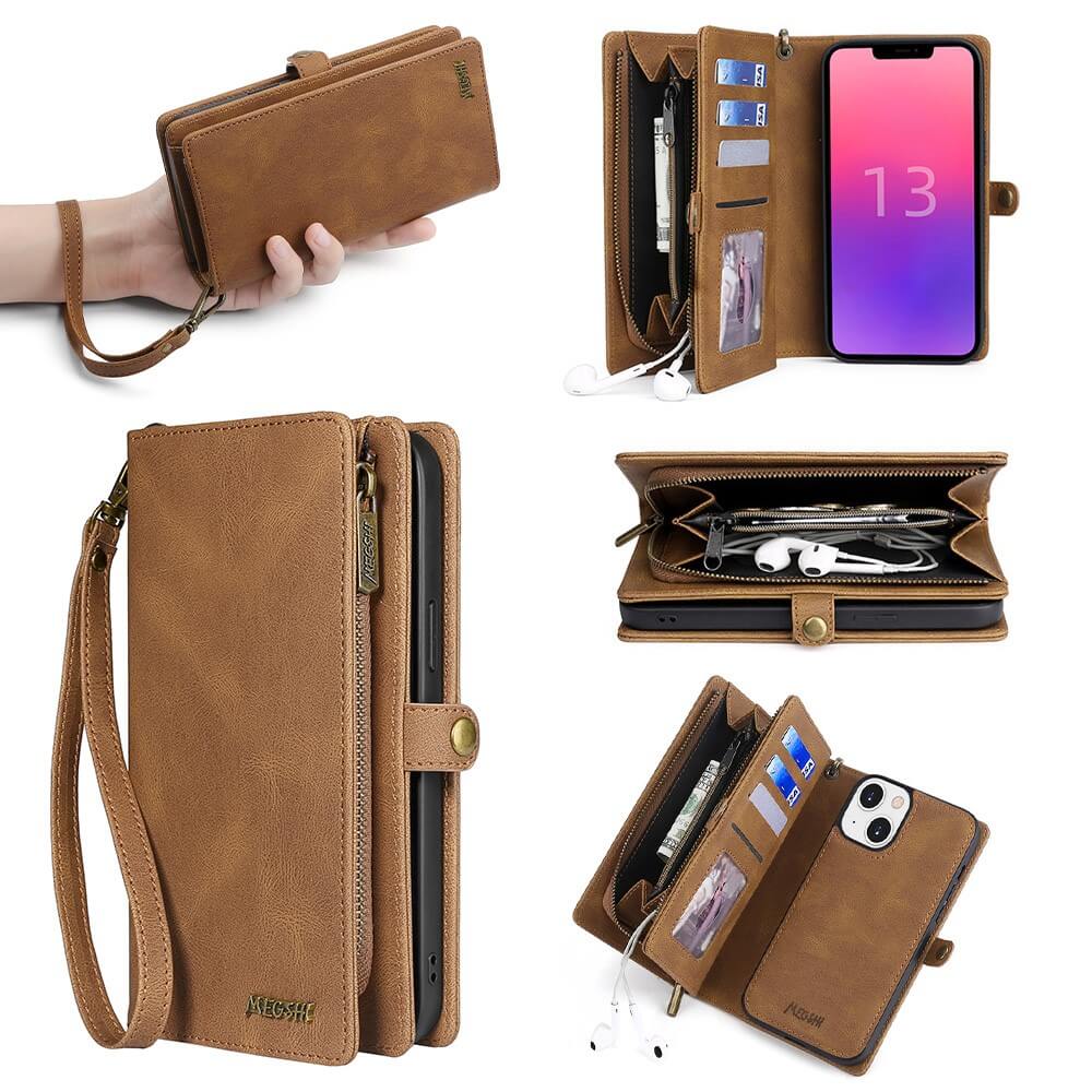 iPhone 15 - Megshi 2-1 Brieftaschen Hülle - Image 19