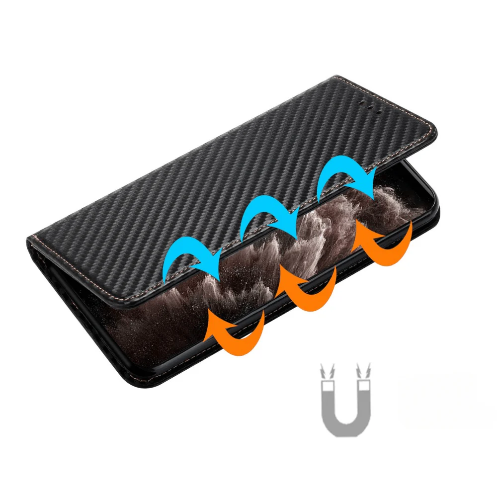 iPhone 15 Plus - Carbon Look Flip Case Hülle - Image 4