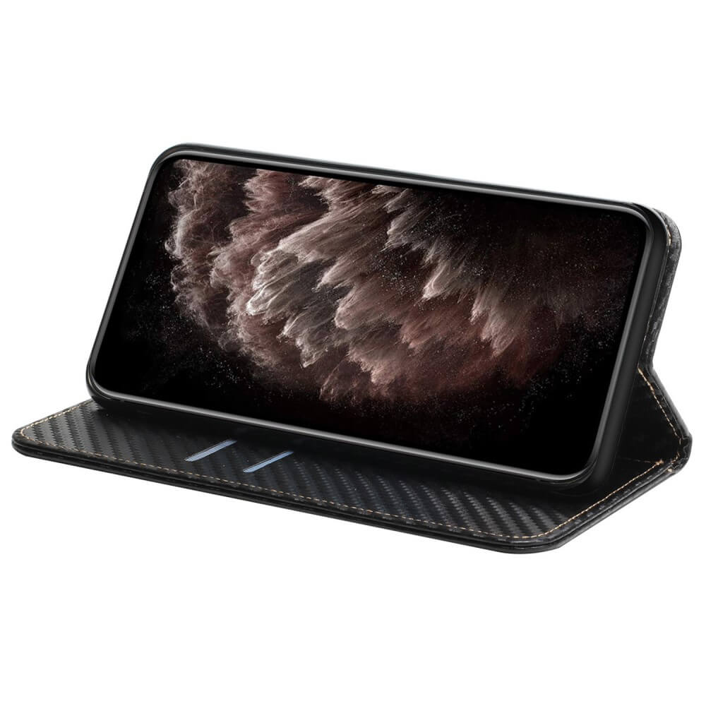 iPhone 15 Plus - Carbon Look Flip Case Hülle - Image 8