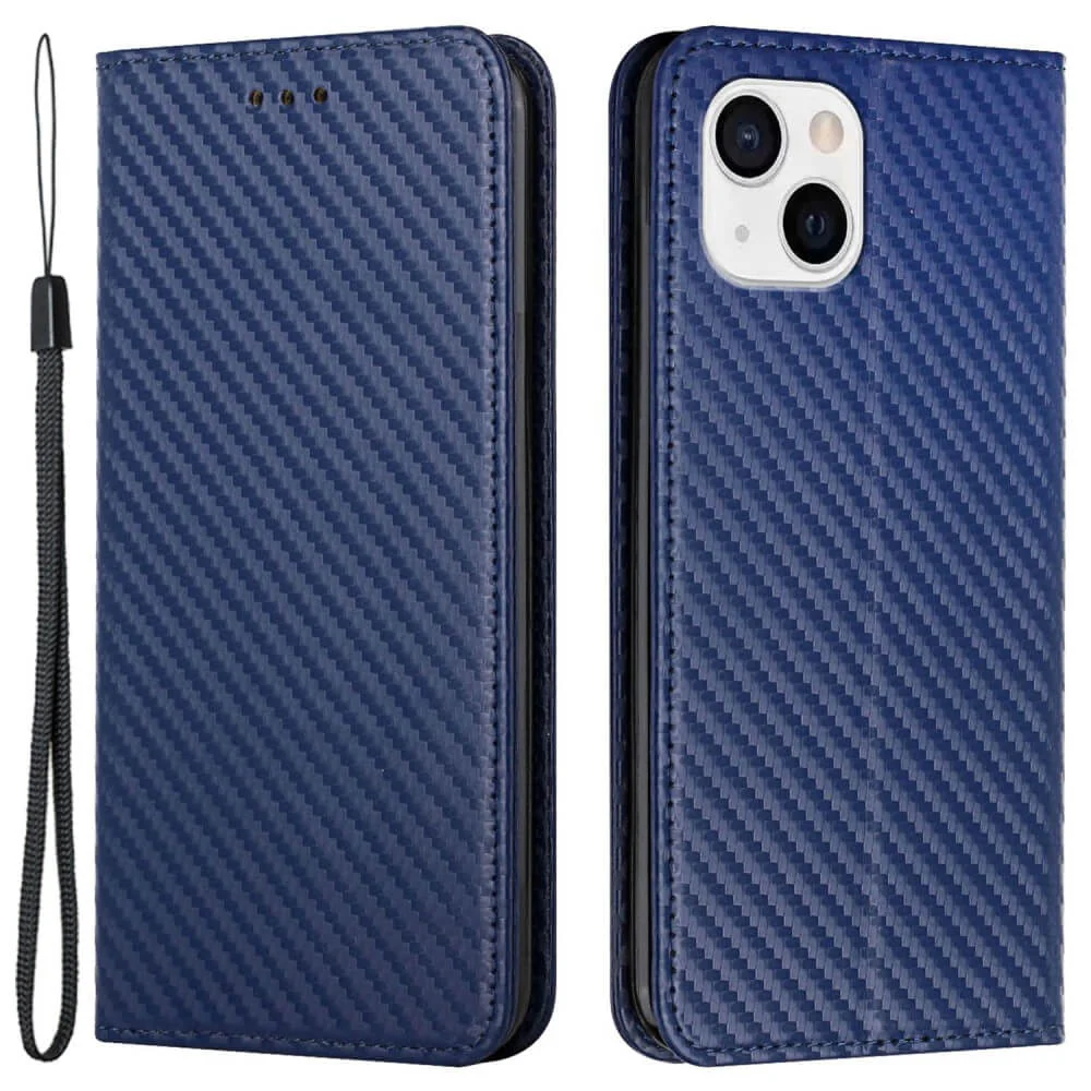 iPhone 15 Plus - Carbon Look Flip Case Hülle - Image 9