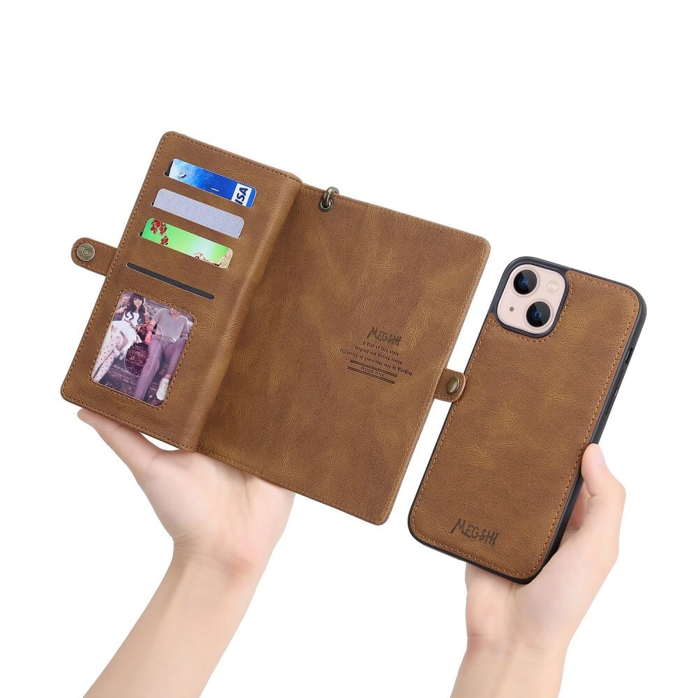 iPhone 15 Plus - Megshi 2-1 Brieftaschen Hülle - Image 17
