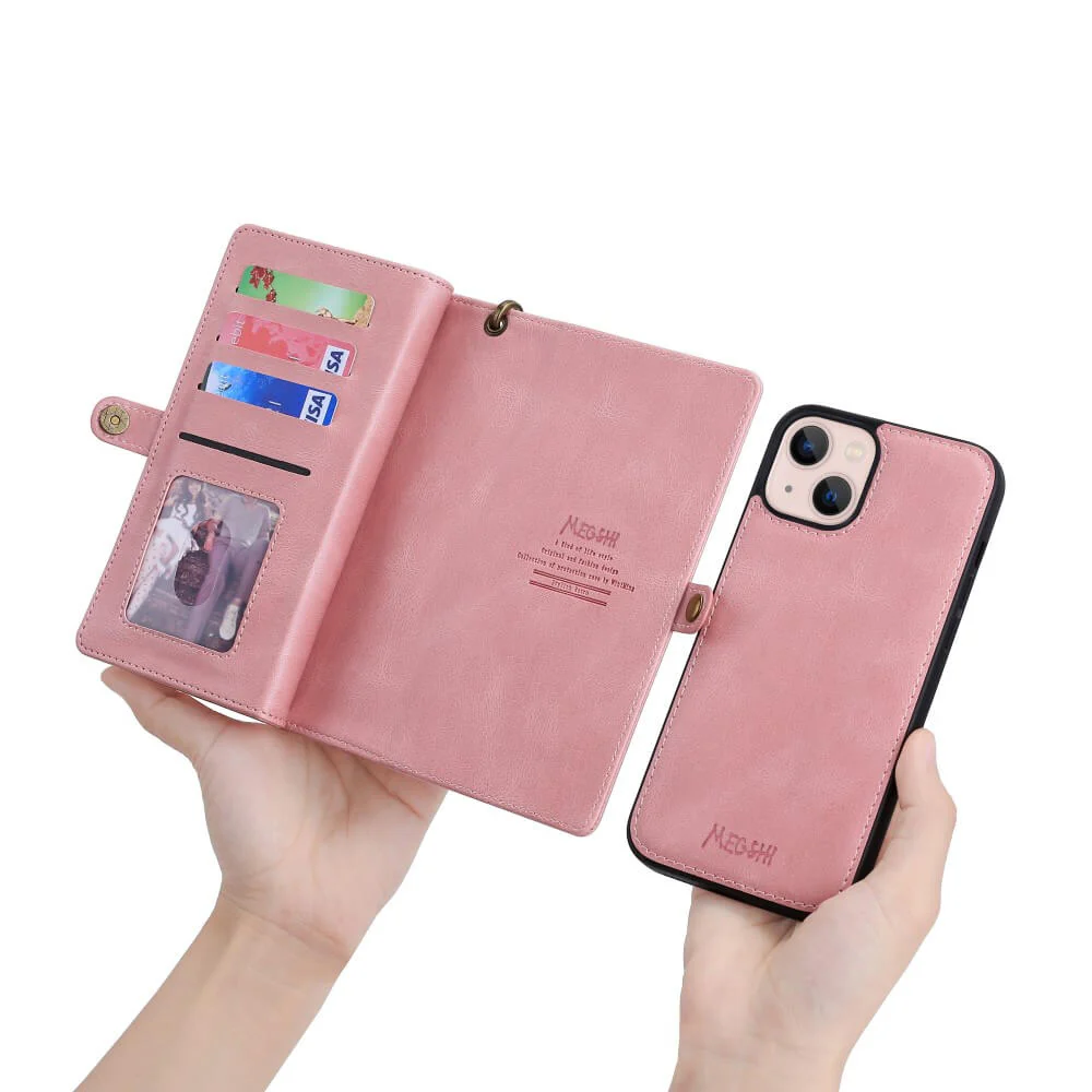 iPhone 15 Plus - Megshi 2-1 Brieftaschen Hülle - Image 2