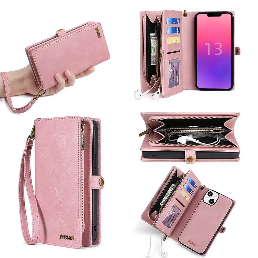 iPhone 15 Plus - Megshi 2-1 Brieftaschen Hülle - Image 6
