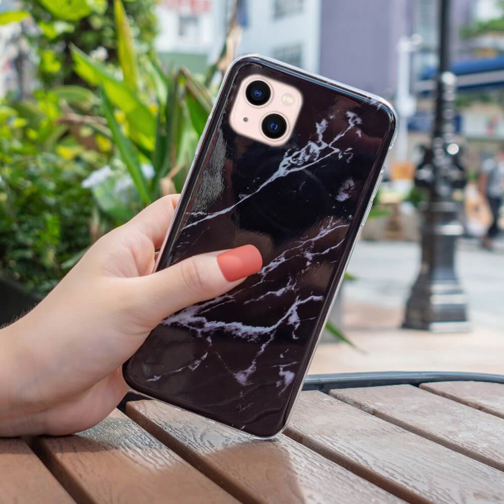 iPhone 15 Plus - Silikon Gummi Case Marble - Image 22