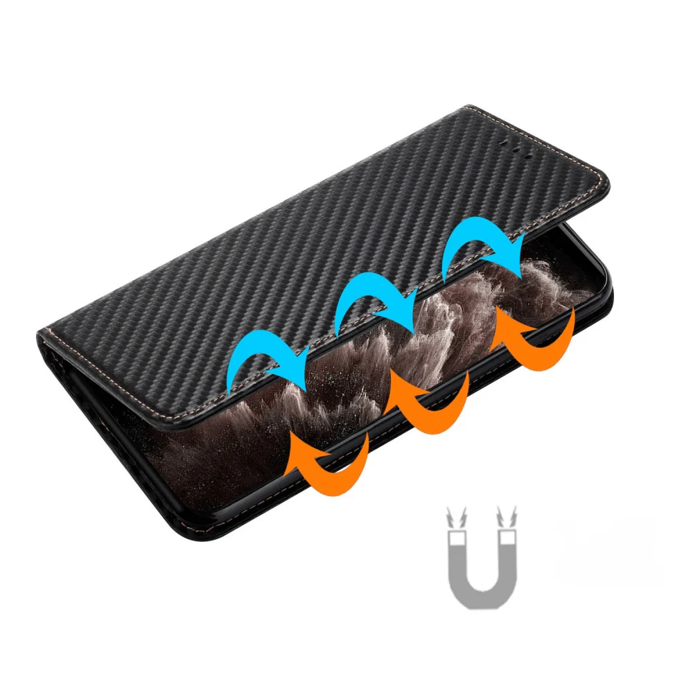 iPhone 15 Pro - Carbon Look Flip Case Hülle - Image 7
