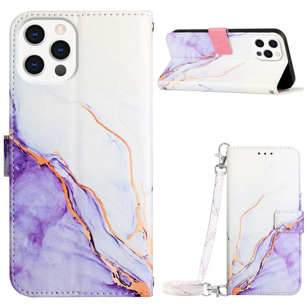 iPhone 15 Pro - Etui HĂŒlle mit UmhĂ€ngeband Marble - Image 22