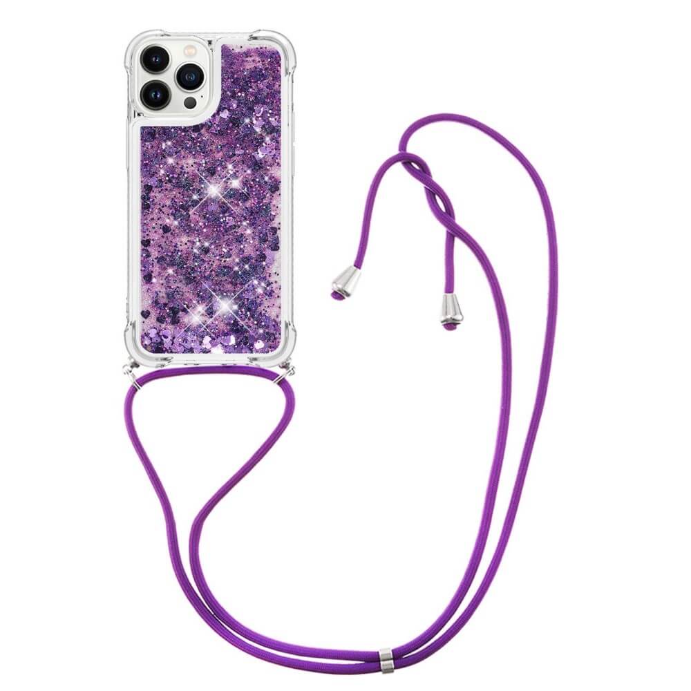 iPhone 15 Pro - Glitzer HĂŒlle Mit UmhĂ€ngeband - Image 3