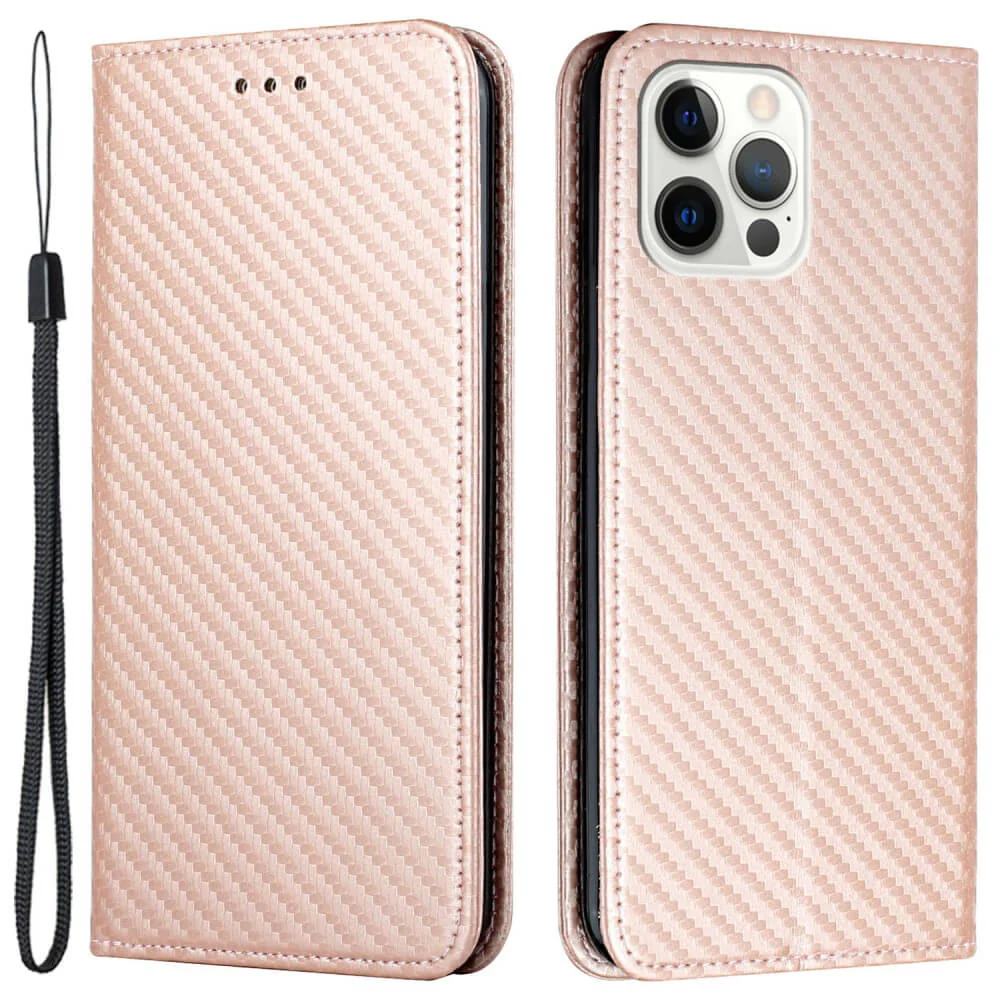 iPhone 15 Pro Max - Carbon Look Flip Case Hülle - Image 17