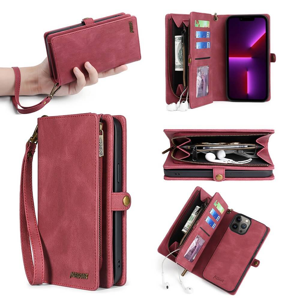 iPhone 15 Pro Max - Megshi 2-1 Brieftaschen Hülle - Image 15