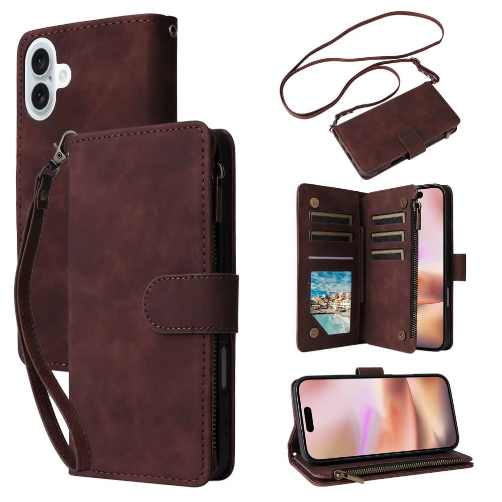 iPhone 16 - Brieftaschen Hülle mit Umhängeband - Image 46