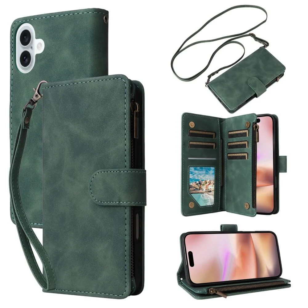 iPhone 16 - Brieftaschen Hülle mit Umhängeband - Image 65