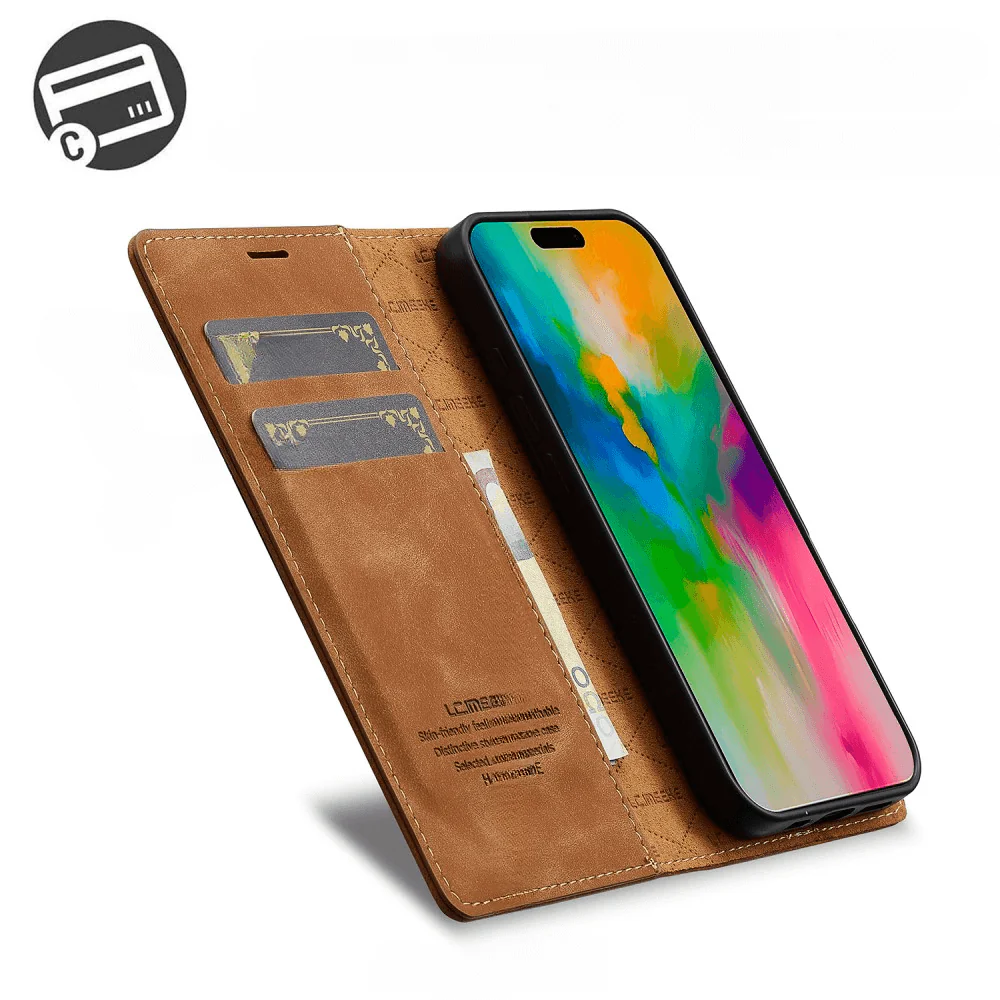 iPhone 16 Plus - LC.IMEEKE Flip Case Vintage - Image 2