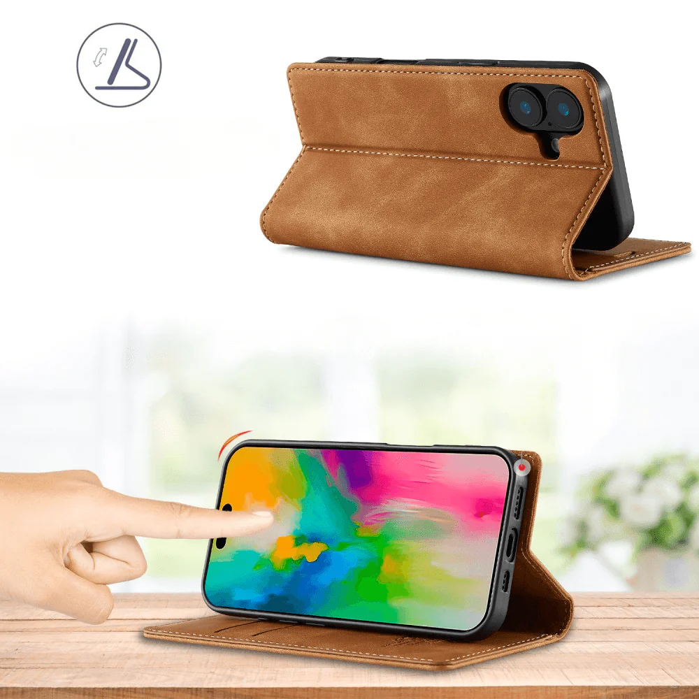 iPhone 16 Plus - LC.IMEEKE Flip Case Vintage - Image 5