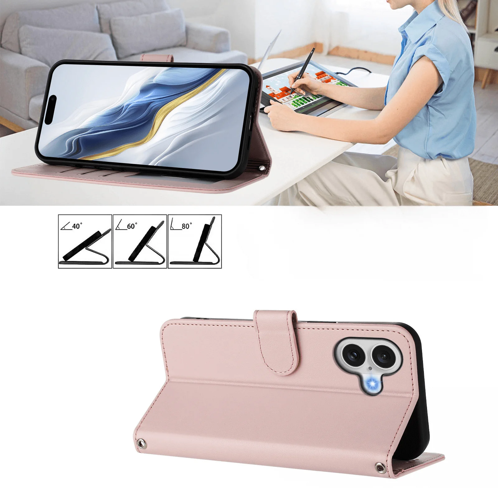iPhone 17 - Glänzendes Hüllen Etui mit Handschlaufe - Image 38