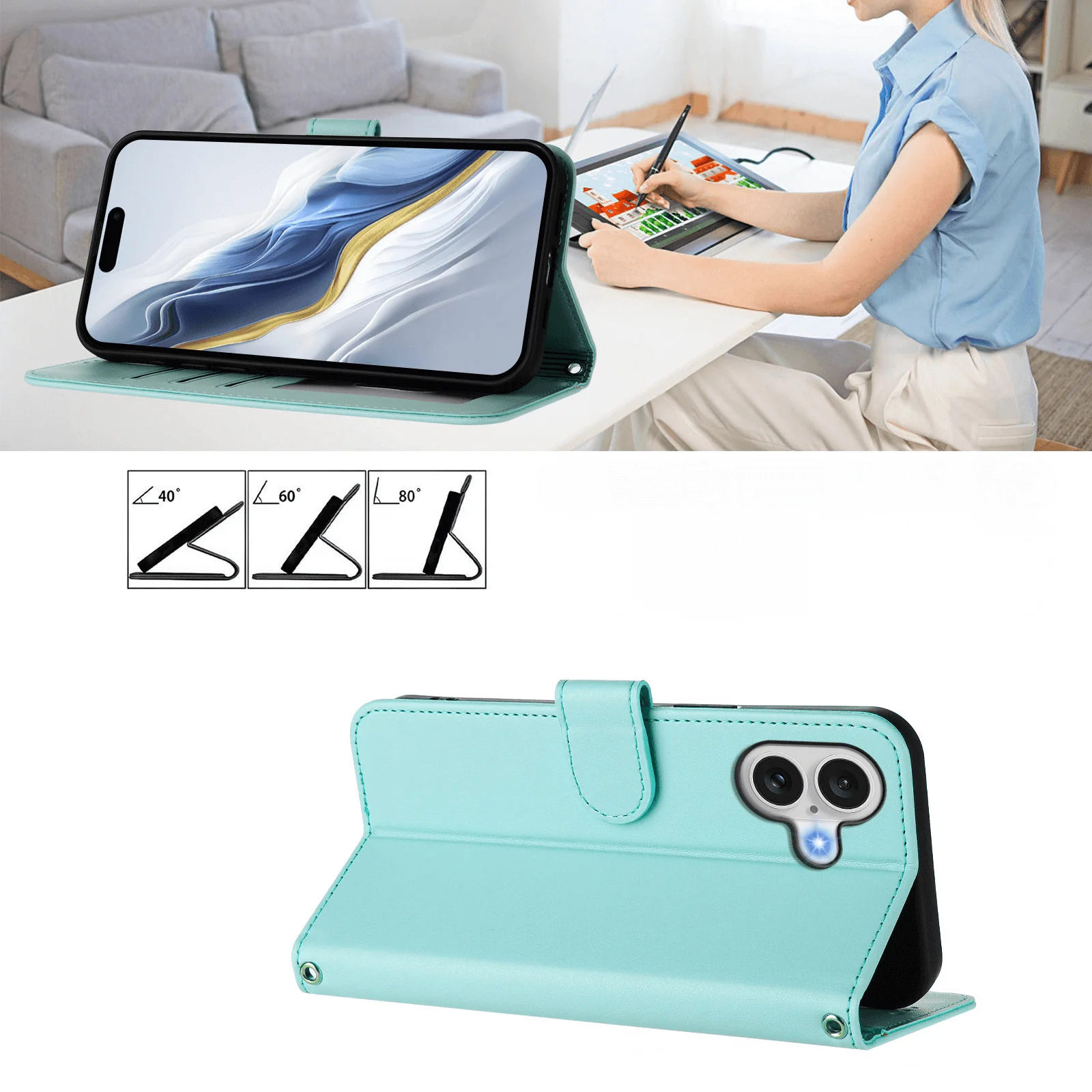 iPhone 17 - Glänzendes Hüllen Etui mit Handschlaufe - Image 45