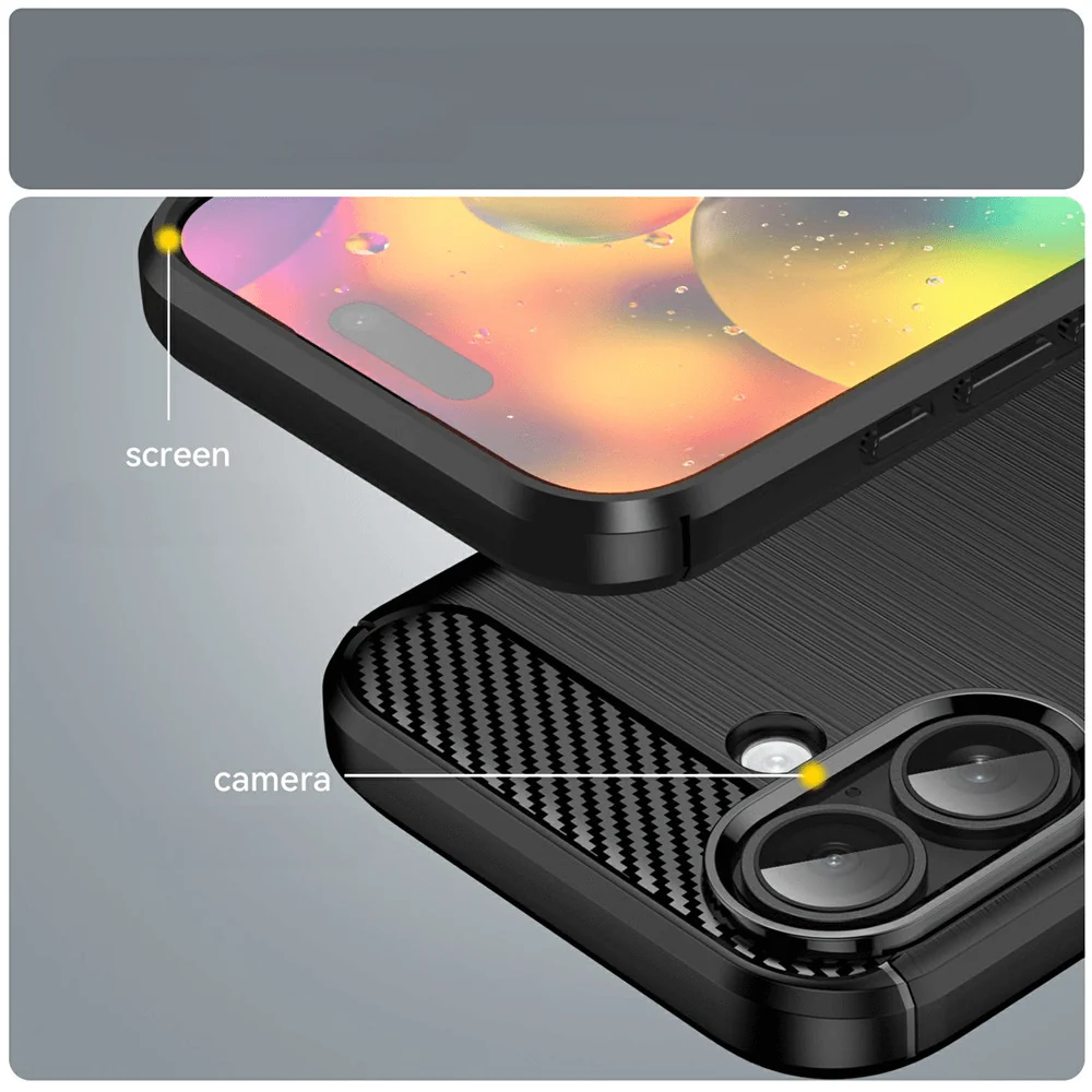 Apple iPhone 17 - Metall Carbon Look Hülle - Image 3