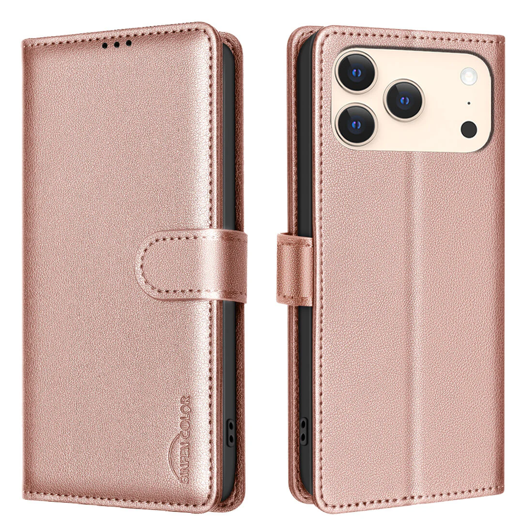 iPhone 17 Pro - BINFEN Leder Etui Hülle mit RFID Blocker - Image 11